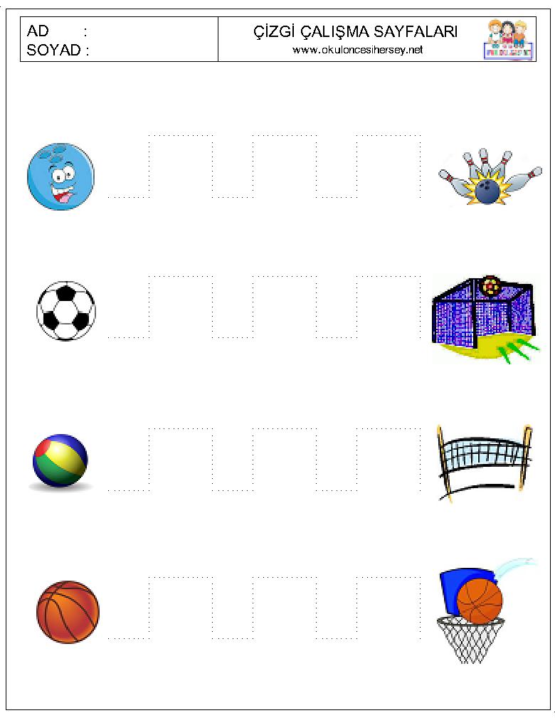 okul öncesi çizgi çalışmaları