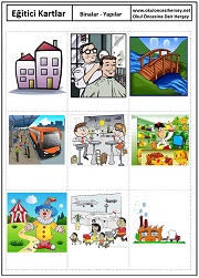 Okul öncesi Binalar eğitici kartları
