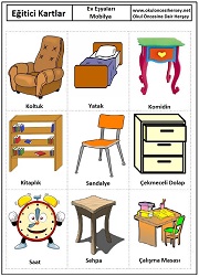 Okul öncesi Mobilya eğitici kartları