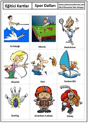 Okul öncesi Spor Dalları eğitici kartları