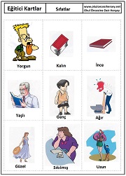 Okul öncesi Sıfatlar eğitici kartları