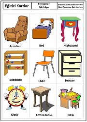 Okul öncesi Mobilya eğitici kartları