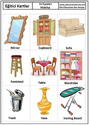 Okul öncesi Mobilya eğitici kartları