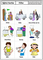 Okul öncesi fiiller eğitici kartları