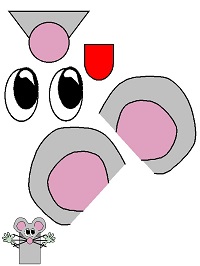 kese kağıdından Fare kukla şablonu