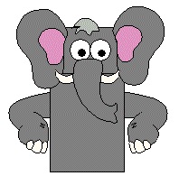 kese kağıdından Fil kukla şablonu