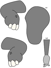 kese kağıdından Fil kukla şablonu