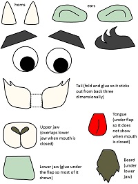 kese kağıdından Geyik kukla şablonu
