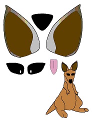 kese kağıdından Kanguru kukla şablonu