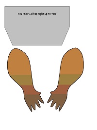 kese kağıdından Kanguru kukla şablonu