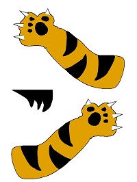 kese kağıdından Kaplan kukla şablonu