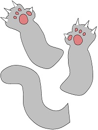 kese kağıdından Kedi kukla şablonu