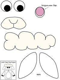 kese kağıdından Koyun kukla şablonu