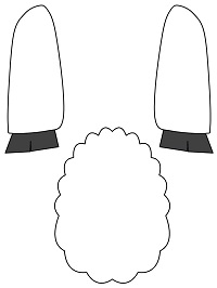 kese kağıdından Koyun kukla şablonu