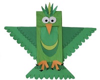 kese kağıdından Kuş kukla şablonu