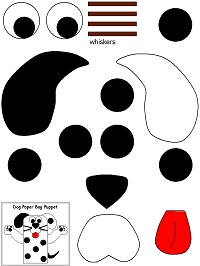 kese kağıdından Köpek kukla şablonu