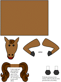 tuvalet kağıdından At kukla şablonu