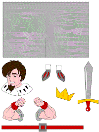 tuvalet kağıdından Kral kukla şablonu