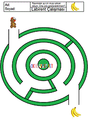 çocuklar için renkli labirent oyunu