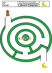 çocuklar için renkli labirent oyunu