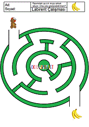 çocuklar için renkli labirent oyunu