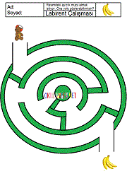 çocuklar için renkli labirent oyunu