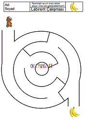 çocuklar için renkli labirent oyunu