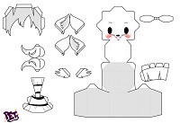 çocuklar için hazır baby model maketi şablonu, paper craft model baby