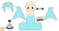 çocuklar için hazır baby model maketi şablonu, paper craft model baby