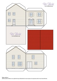 çocuklar için hazır ev model maketi şablonu, paper craft model house