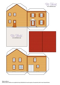 çocuklar için hazır ev model maketi şablonu, paper craft model house