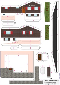 çocuklar için hazır ev model maketi şablonu, paper craft model house