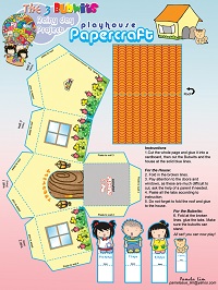 çocuklar için hazır ev model maketi şablonu, paper craft model house