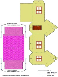 çocuklar için hazır ev model maketi şablonu, paper craft model house