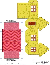 çocuklar için hazır ev model maketi şablonu, paper craft model house