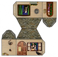 çocuklar için hazır ev model maketi şablonu, paper craft model house