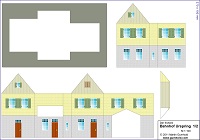 çocuklar için hazır ev model maketi şablonu, paper craft model house
