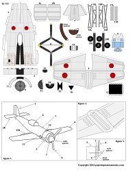 çocuklar için hazır uçak model maketi şablonu, paper craft model plane