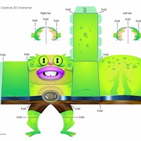 çocuklar için hazır eğlenceli ve kolay model maketi şablonu, paper craft model easy and funny