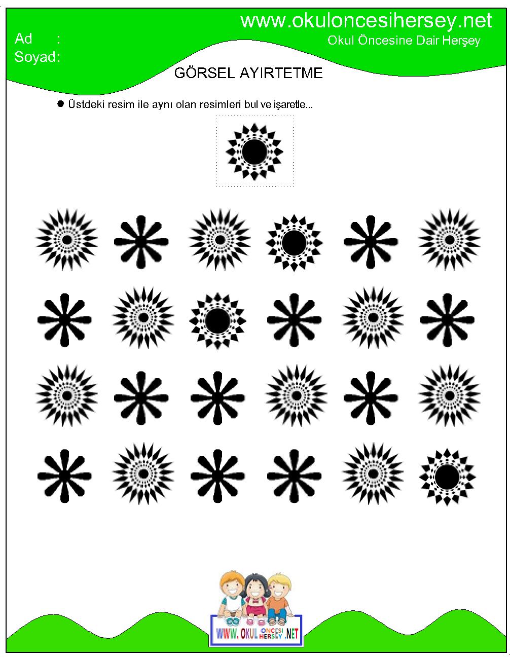 okul öncesi dikkat geliştirme çalışmaları