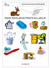 eşyaları eşleştir çalışma sayfaları