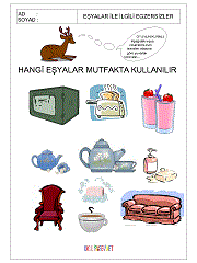 doğru eşyayı bul çalışma sayfaları