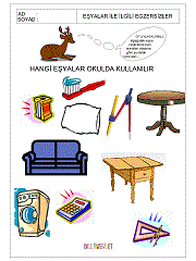 okul öncesi kavram gelişim çalışmaları hangi eşya hangi odada kullanılır