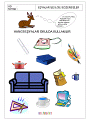 okul öncesi çocuklar için kavram gelişim çalışmaları eşyaları kullanıldıkları yer ile eşleştir