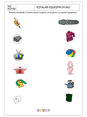 eşyaları kullanıldıkları odaya göre eşleştir