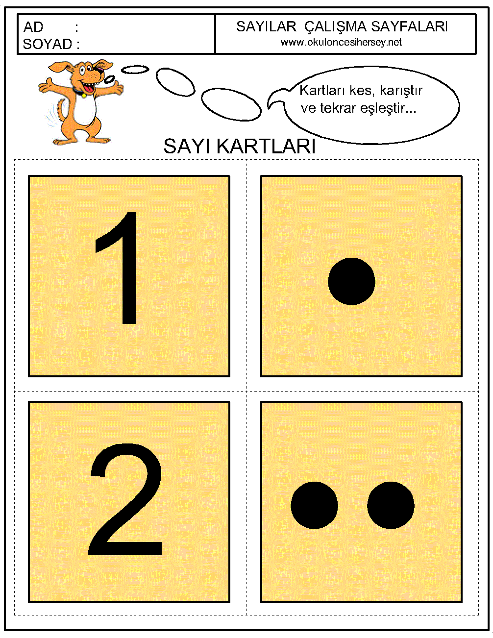 okul öncesi 1 sayısı çizgi çalışması