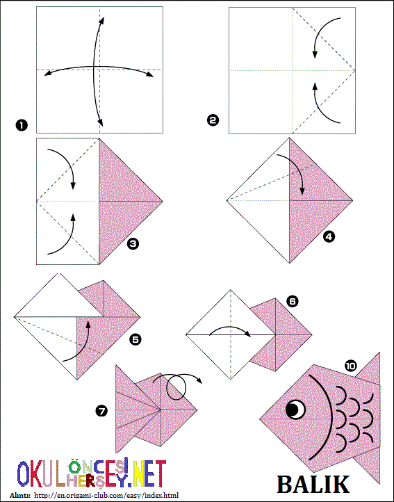 origami balık
