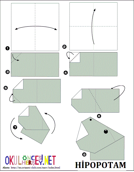 origami hippo