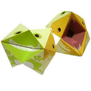 Renkli kukla origami şablonu