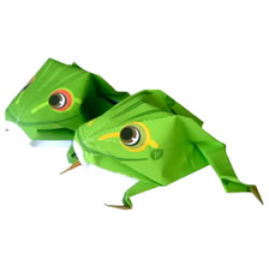 Renkli kurbağa origami şablonu